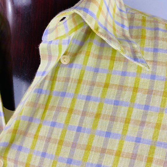 Bugatchi Mens Medium M Short Sleeve Button Down Collar Pocket Casual Shirt - Picture 4 of 8